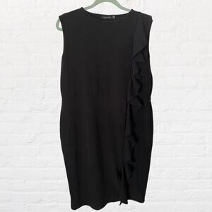Boohoo black midi dress